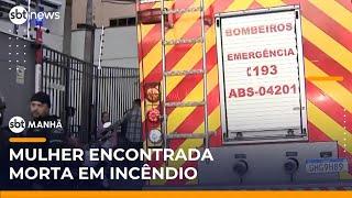 Incêndio em apartamento termina com mulher morta e suspeita de homicídio | #SBTManhã