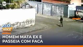 Homem mata ex-namorada por ciúmes e desfila com faca usada no crime | #AloVoce