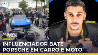 Influenciador MK Bernadino causa acidente e tenta fugir após atingir motociclista | #PrimeiroImpacto