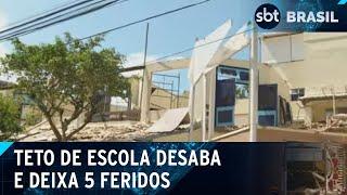 Teto de escola desaba e deixa cinco feridos em Salvador | SBT Brasil (14/12/24)