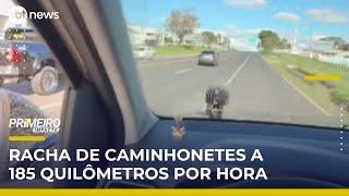 Motoristas filmam racha a 185 km/h em rodovia no interior de SP | #PrimeiroImpacto