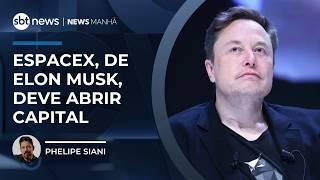 EspaceX, de Elon Musk, deve abrir capital e expectativa de captação é de US$ 75 bilhões | #NewsManhã