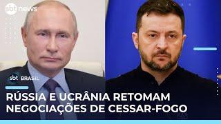 Após dois meses, Rússia e Ucrânia retomam negociações e concordam em trocar reféns | #SBTBrasil