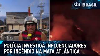 Influenciadores são investigados por soltar rojão e incendiar Mata Atlântica | SBT Brasil (14/03/25)