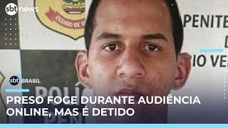 Preso foge durante audiência de custódia online em Goiás; suspeito foi capturado | #SBTBrasil