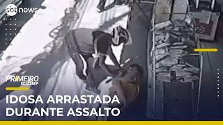 Idosa é arrastada por bandido durante assalto no Rio | #PrimeiroImpacto