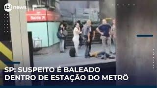 Suspeito foge e é baleado dentro da estação de metrô em SP | #SBTNews Manhã (08/05/25)