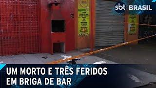 Homem morre após ser esfaqueado durante briga em bar na zona sul de SP | SBT Brasil (22/02/25)