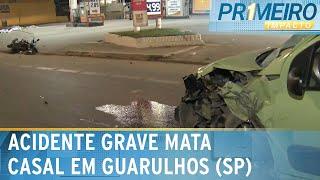 Casal em moto morre em grave acidente, em Guarulhos (SP) | Primeiro Impacto (10/06/24)
