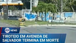 Homem morre e mulher é baleada durante tiroteio em avenida de Salvador | #SBTNews (15/03/25)