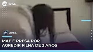 Justiça mantém prisão de mãe flagrada agredindo filha de 2 anos em BH | #SBTBrasil 