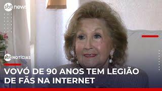 Conheça Zaida, a vovó de 90 anos que faz sucesso na internet | #SBTNoticias 1ª Edição