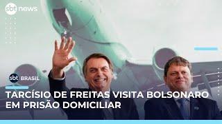 Em prisão domiciliar, Bolsonaro recebe visita de Tarcísio de Freitas | #SBTBrasil 