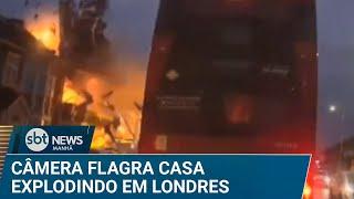 Câmera em carro flagra explosão de casa em Londres | #SBTNews (12/12/24)