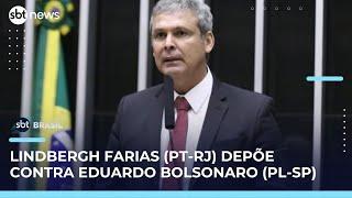 Inquérito Eduardo Bolsonaro: Líder do PT na Câmara presta depoimento à PF | SBT Brasil (02/06/25)