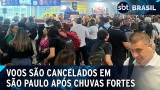 Aeroporto de Congonhas (SP) cancela voos nesta sexta-feira (8) após chuva | SBT Brasil (08/11/24)