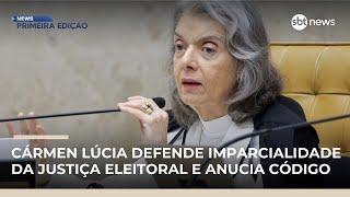 Cármen Lúcia defende imparcialidade e anuncia Código de Conduta no TSE | #NewsPrimeiraEdição
