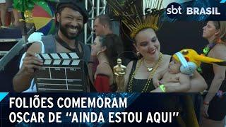 Brasileiros comemoram vitória de "Ainda Estou Aqui" no Oscar na Sapucaí | SBT Brasil (03/03/25)