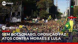 Apoiadores de Bolsonaro fazem protestos contra Moraes e Lula pelo país | #SBTNoticias