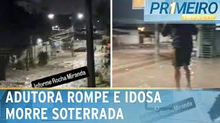 Idosa morre após rompimento de adutora na zona norte do Rio | Primeiro Impacto (26/11/24)