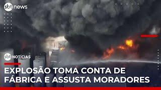 Incêndio atinge fábrica de lubrificantes para motores nos EUA | #SBTNoticias