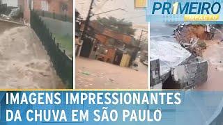 Chuva em SP: rua vira rio e inundação assusta moradores | Primeiro Impacto (26/12/24)