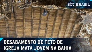 Teto de igreja histórica desaba e deixa um morto em Salvador | SBT Brasil (05/02/25)