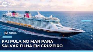 Menina cai de cruzeiro da Disney e é salva pelo pai em alto-mar | #SBTBrasil