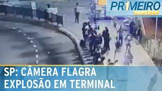 Câmera flagra artefato explodindo em terminal de ônibus em SP | Primeiro Impacto (12/03/25)