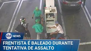 Frentista é baleado durante tentativa de assalto | #SBTNews (20/03/25)