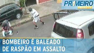 Bombeiro é baleado de raspão na cabeça durante tentativa de assalto | Primeiro Impacto (30/09/24)