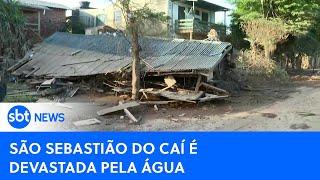 Cenário de destruição em São Sebastião do Caí após enchentes | #SBTNewsnaTV (16/05/24)