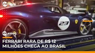 Ferrari rara de R$ 12 milhões chega ao Brasil em voo fretado | #SBTManhã (30/05/25)