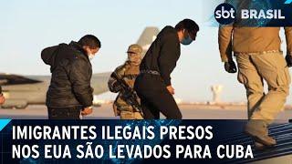 Imigrantes presos começam a ser transferidos para Guantánamo pelos EUA | SBT Brasil (04/02/25)