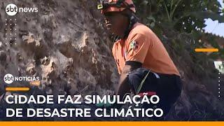 Cidade faz simulação de desastre climático em região vulnerável | #SBTNotícias