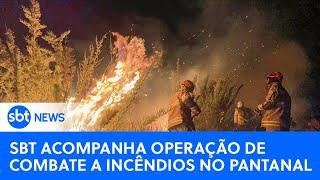 Jornalismo do SBT acompanha operação de combate a incêndios no Pantanal | SBT News na TV