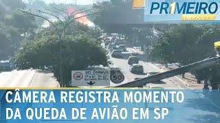 Veja o momento em que avião caiu em avenida de São Paulo | Primeiro Impacto (07/02/25)