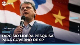 Tarcísio lidera com vantagem disputa por governo de São Paulo, revela Paraná Pesquisas | #SBTBrasil