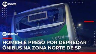 Polícia prende homem que jogou pedra contra ônibus em SP | #SBTNoticias