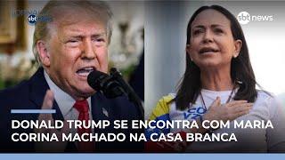 Presidente dos EUA recebe líder venezuelana e ganhadora do Nobel | #JornaldoSBTNews