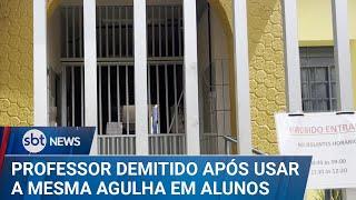 Alunos recebem atendimento médico após compartilharem agulha em aula | #SBTNews (19/03/25)