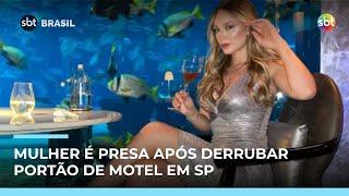 SP: Mulher é presa após derrubar portão de motel e fugir sem pagar | #SBTBrasil