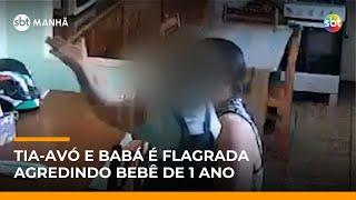Bebê de 1 ano e 11 meses é agredido pela tia-avó e babá; câmera flagrou violência | #SBTManhã