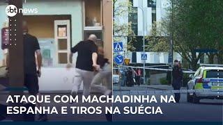 Giro pelo mundo: ataque com machadinha na Espanha e tiroteio na Suécia | #SBTNews Manhã (30/04/25)