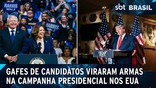 Trump e Kamala usam gafes para trocar ataques em campanha | SBT Brasil (31/10/24)