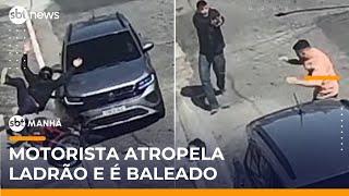 Motorista atropela assaltante e é baleado na zona sul de SP | #SBTManhã