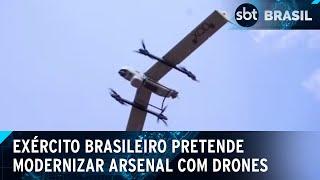 Exército brasileiro lança consulta pública para compra de drones de combate | SBT Brasil (22/03/25)