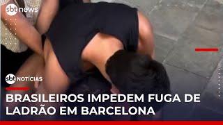 Irmãos brasileiros ajudam polícia a prender ladrão na Espanha | #SBTNoticias