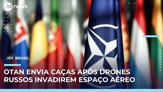 OTAN envia caças à Polônia após drones russos invadirem o espaço aéreo | #SBTBrasil 