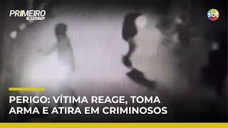 Vítima reage a assalto, toma arma de criminosos e atira contra bandidos | #PrimeiroImpacto